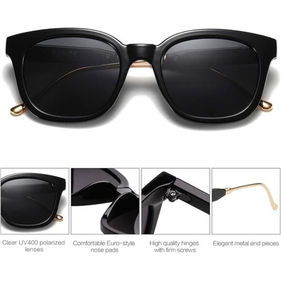 Classic Square Polarized Sunglasses Retro Trendy UV400 Sunnies SJ2050 main image 3